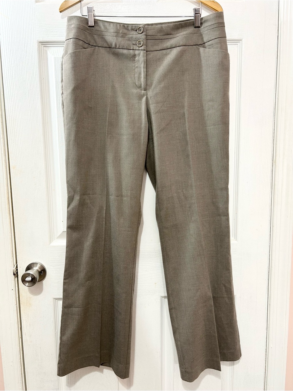 Apt. 9 Curvy Fit Trouser Pants Size 12 Taupe Gray Career Work Office